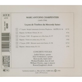 CHARPENTIER - Concerto Vocale - Première leçon de ténèbres du Mercredi s